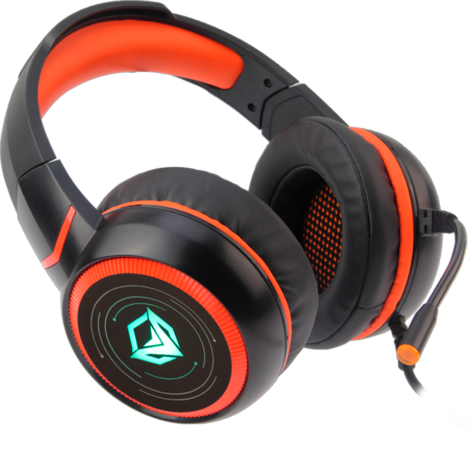 Auriculares Gamer Hifi 7.1 Meetion Hp030 Negro Y Naranja Luz   USB