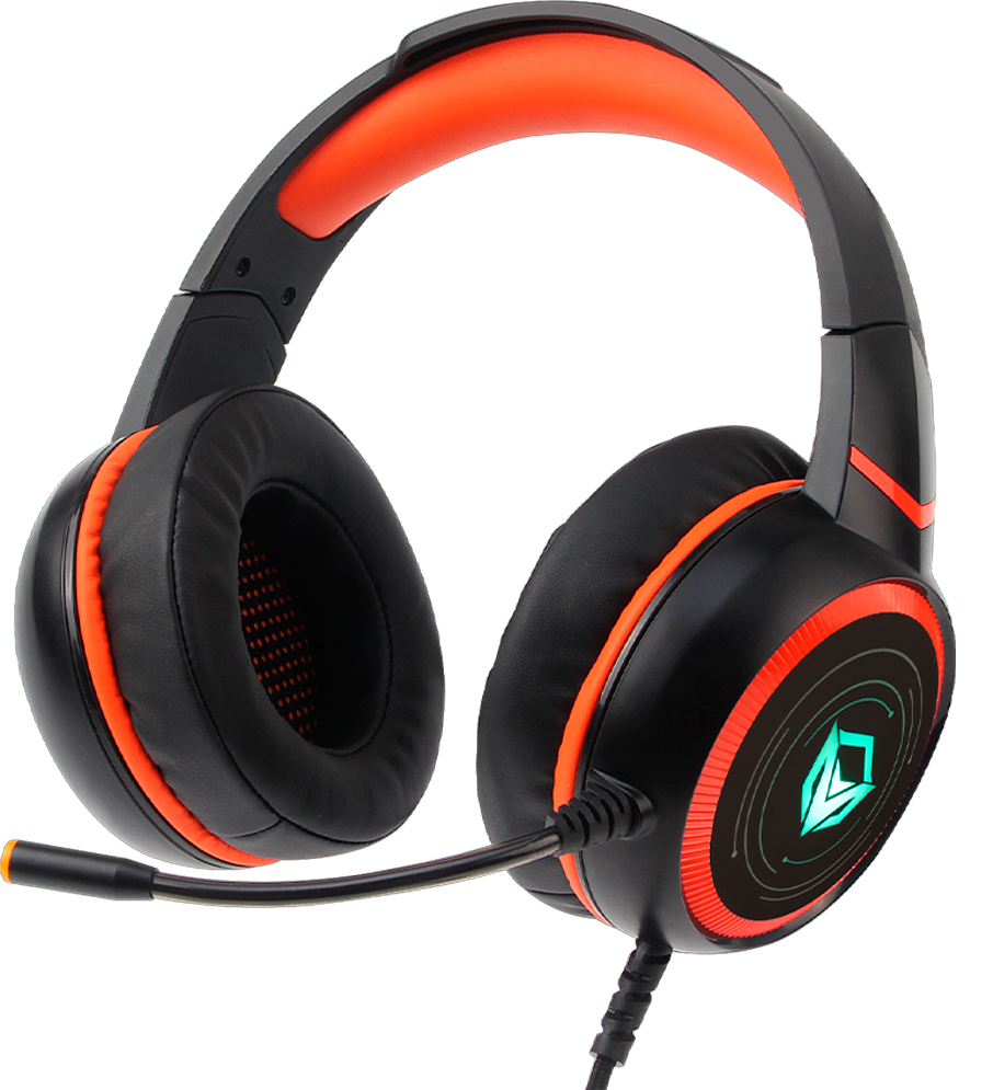Auriculares Gamer Hifi 7.1 Meetion Hp030 Negro Y Naranja Luz   USB