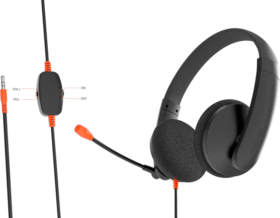 AURICULAR HEADSET MEETION HP003 Con Cable 3.5mm  Microfono Color Negro