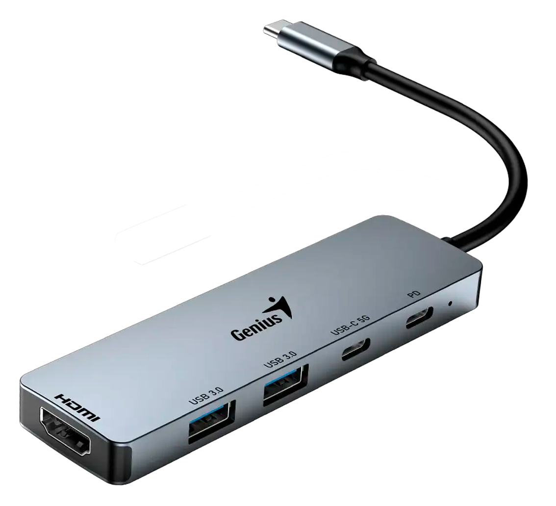 HUB GENIUS UH-500 USB-C  X5 : X2USB  / X1HDMI/ X1USBC/  X1 PD100W