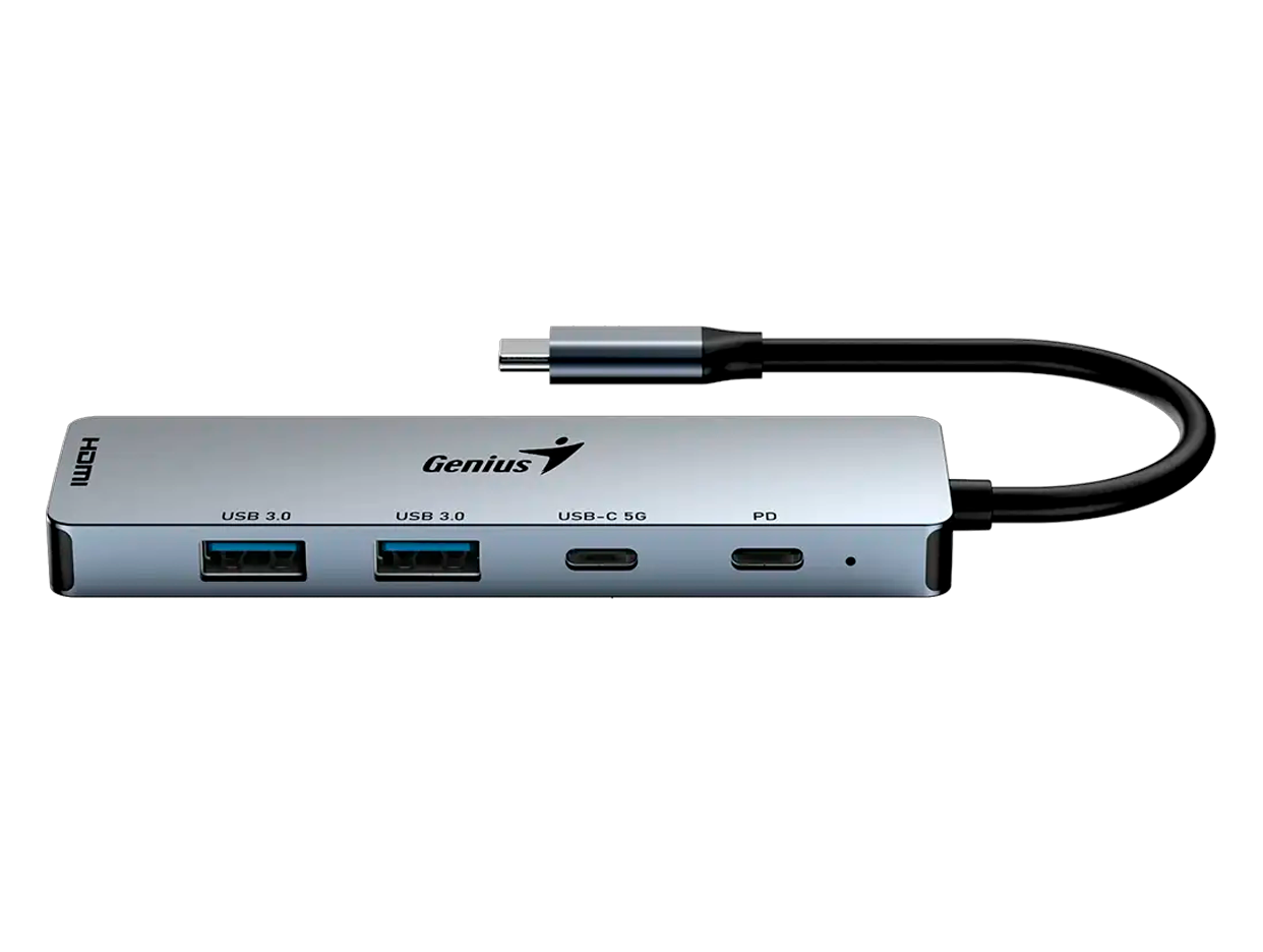 HUB GENIUS UH-500 USB-C  X5 : X2USB  / X1HDMI/ X1USBC/  X1 PD100W