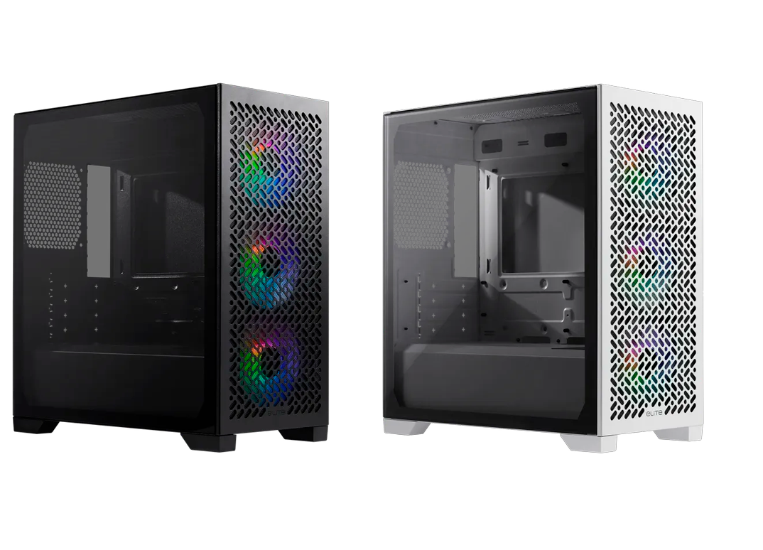 Gabinete Cooler Master Elite 302 Black/White   3 fans ARGB s/fuente MICRO ATX