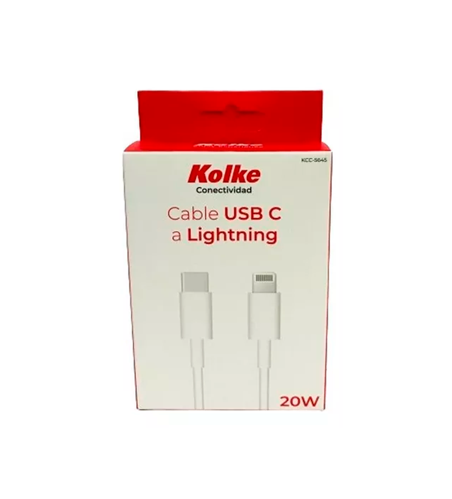 CABLE  KOLKE    LIGHTNING  A TIPO C    1MTS  Carga rapida 27w !!