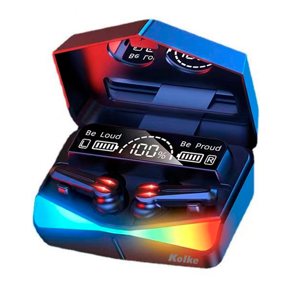 AURICULAR KOLKE  EAR BUDS INALAMBRICO TWS  KAB-676 GAMING modo gaming-musica - Tactil - A prueba de agua
