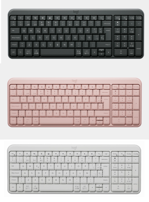 Teclado  BLUETOOTH  COMPACTO Logitech K250  NEGRO  BLANCO ROSA