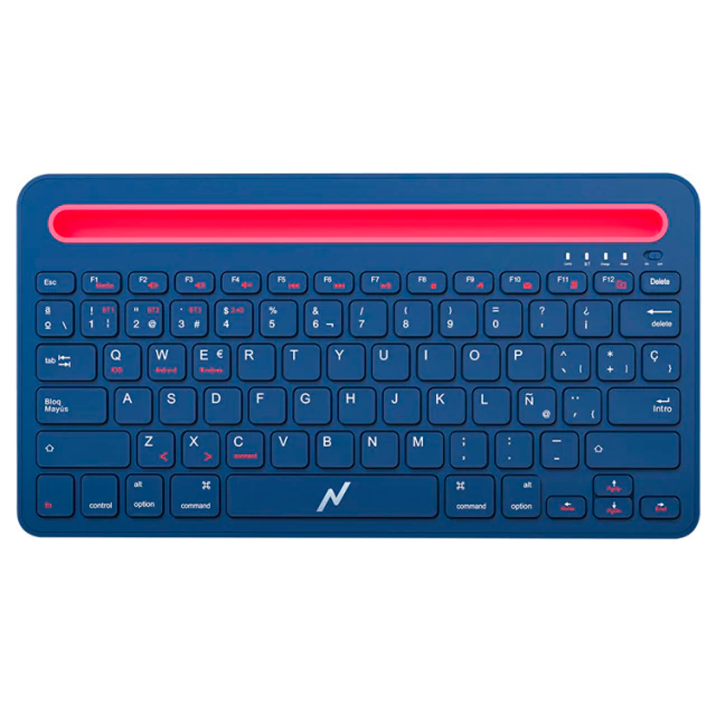 TECLADO WIRELESS+ BTOO  NOGA  NKB-Q70 AZUL Con soporte celular