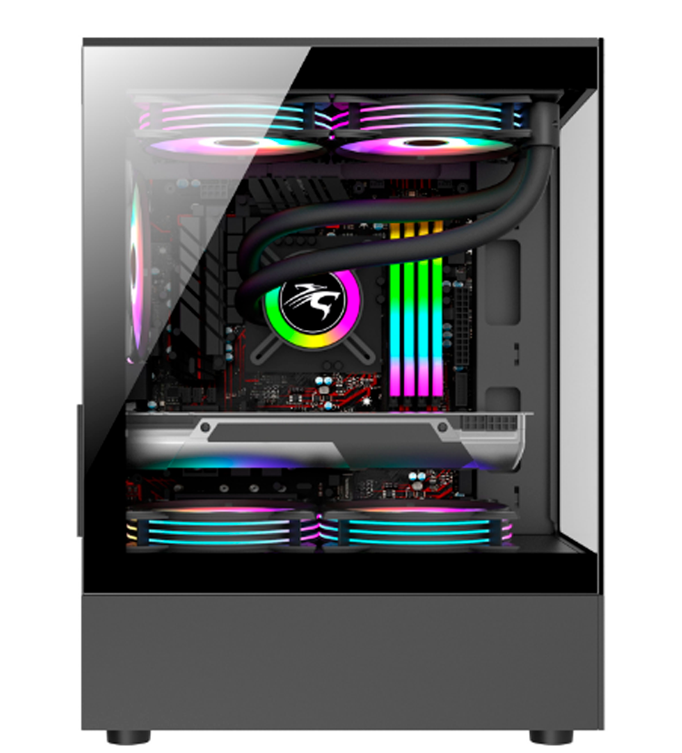 GABINETE MICRO ATX  SENTEY H10 BLACK Vidrio templado frontal y lateral  x5 cooler !!