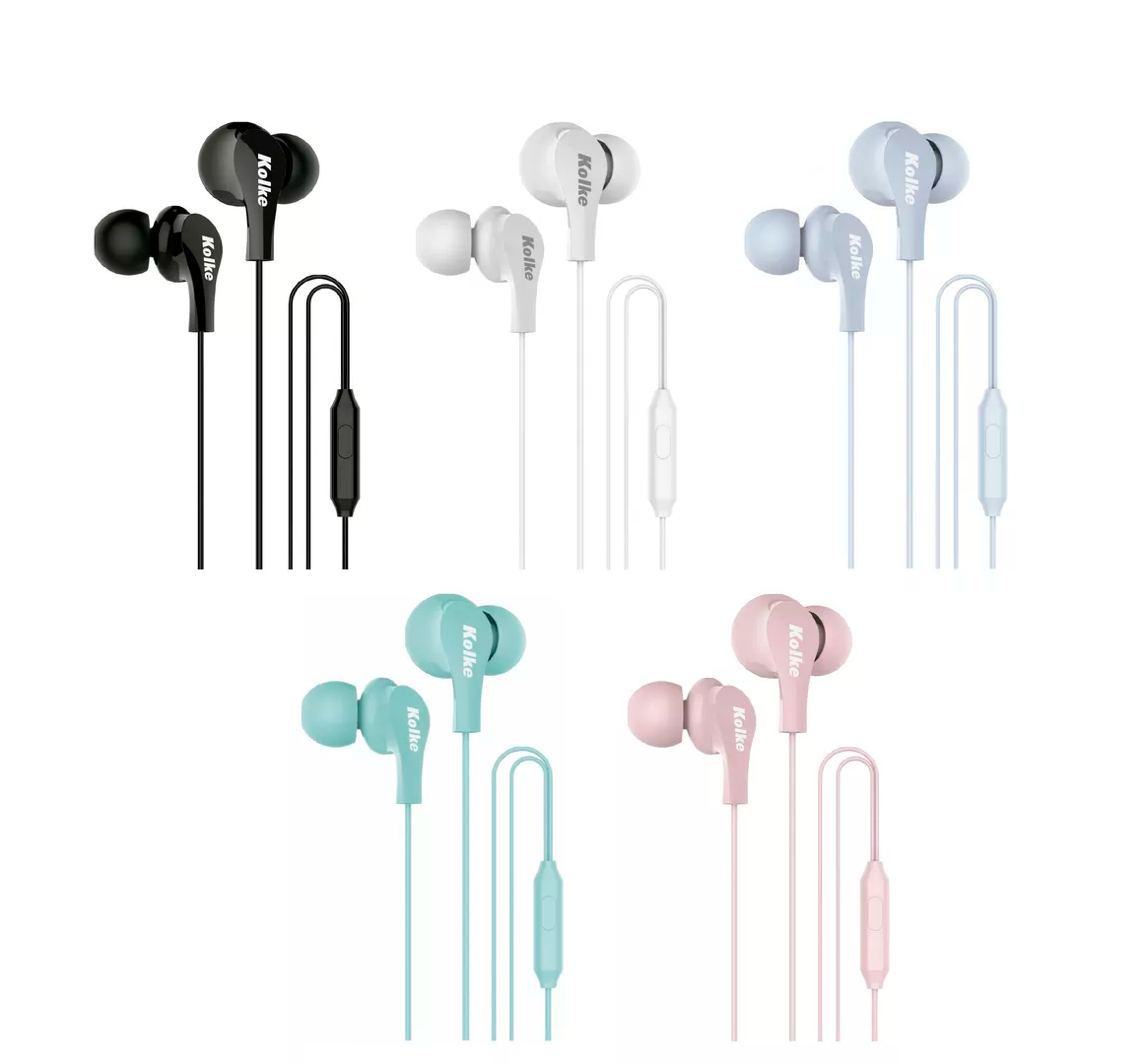 AURICULAR CON CABLE KOLKE KAI-663  CON MICROFONO   Varios Colores