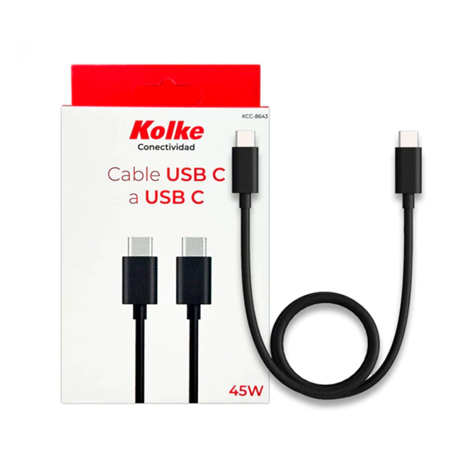 Cable De Carga & Datos   USB-C  A USB-C    KOLKE  1MTS   KCC-8643 25/45W