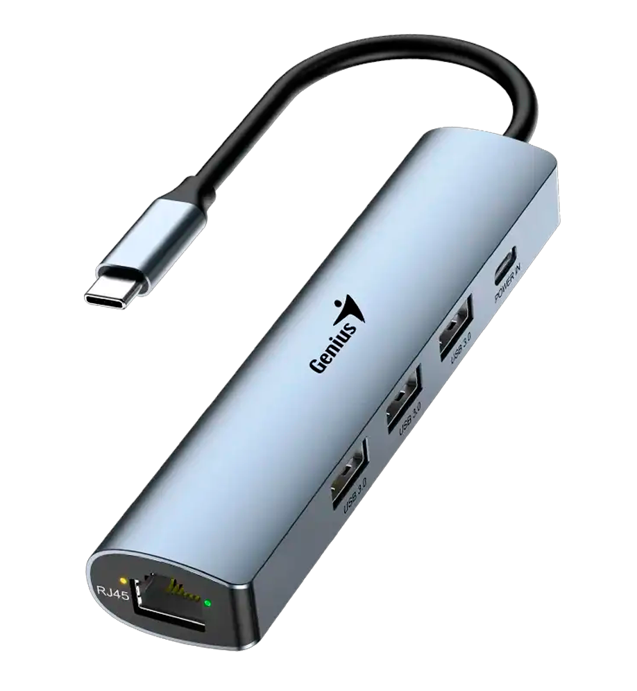 HUB TIPO C  GENIUS  UH-545  5 EN 1 :  Con  Ethernet Gigabit !!
