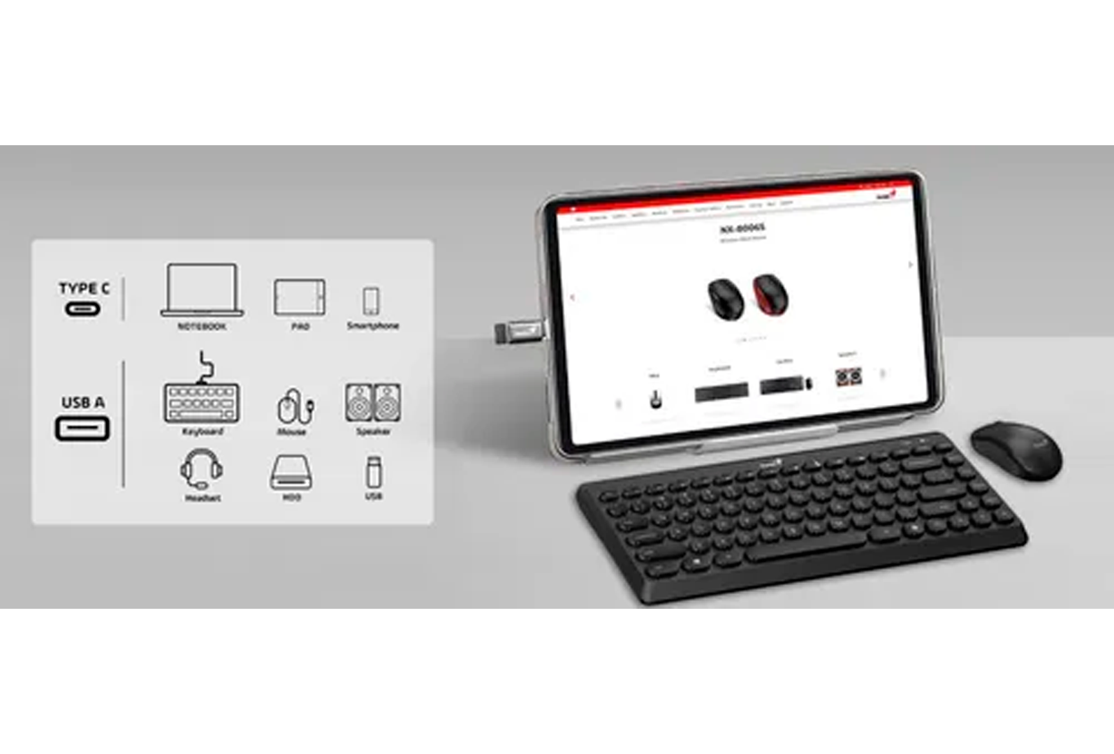 ADAPTADOR OTG  USB-C A USB-A GENIUS ACC-C2A