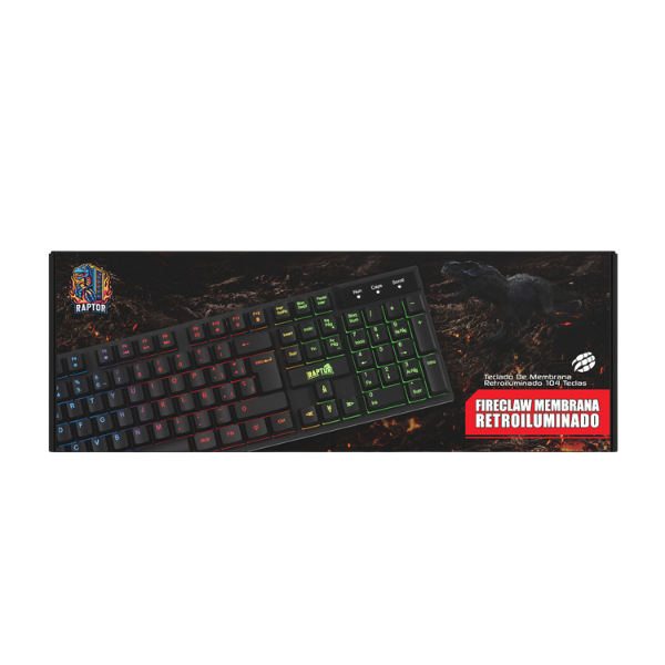 Teclado Raptor Fireclaw M1 Membrana Rainbow 7 colores