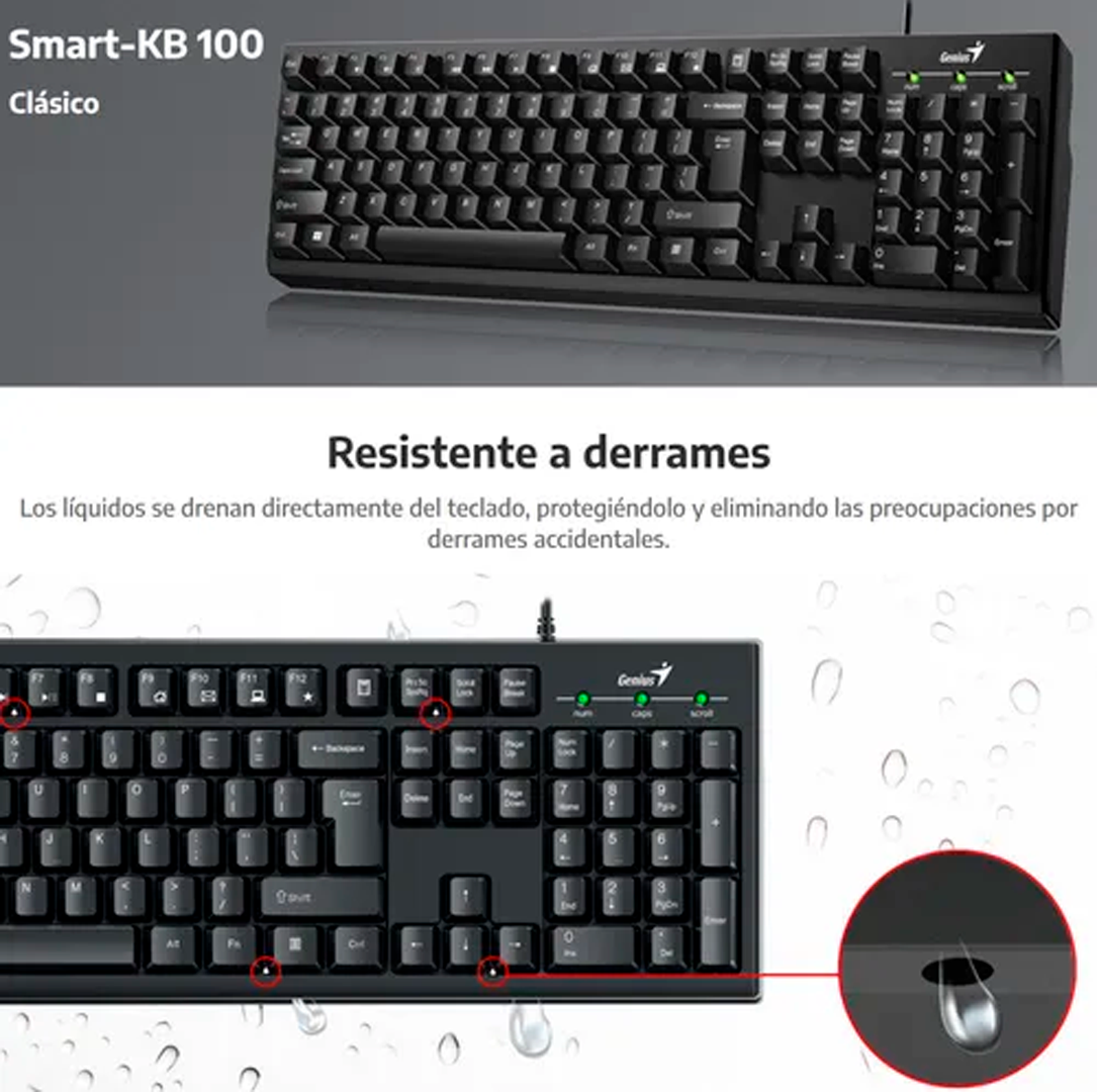 TECLADO GENIUS KB-100 SMART USB BLACK