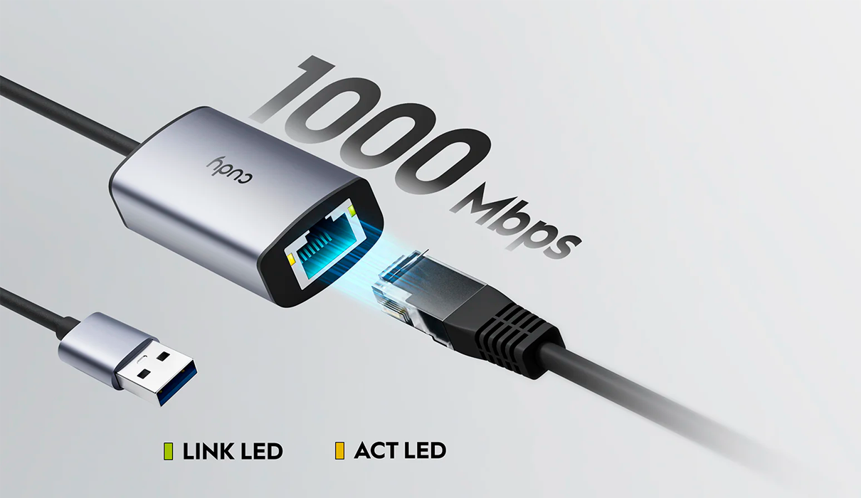 Adaptador Cudy UE10A  USB-A  3.0  a Ethernet GIGABIT