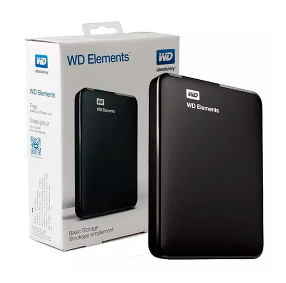 Disco Externo HDD WESTERN DIGITAL Elements 2TB USB 3.0 Tipo A Negro