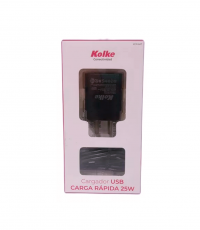 CARGADOR KOLKE 220V CON CABLE  TIPOC A TIPO C Carga rapida 25w !!!