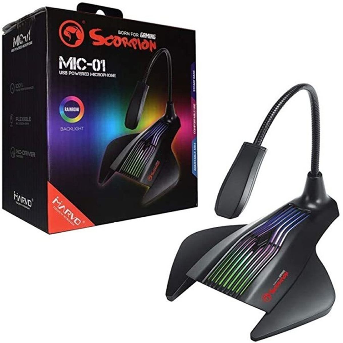 Microfono Streaming Marvo Mic-001 Usb 1.5mts Rgb