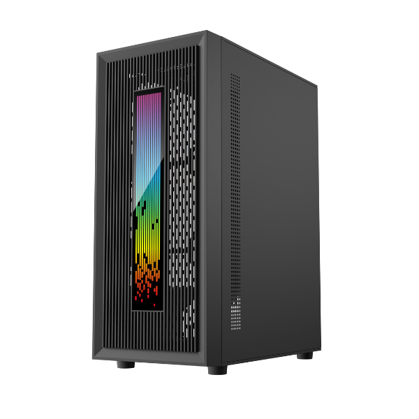 Gabinete Raptor Vortex Tg Mid-tower Rgb Back Fan X1 + Led Front Con Boton De Control
