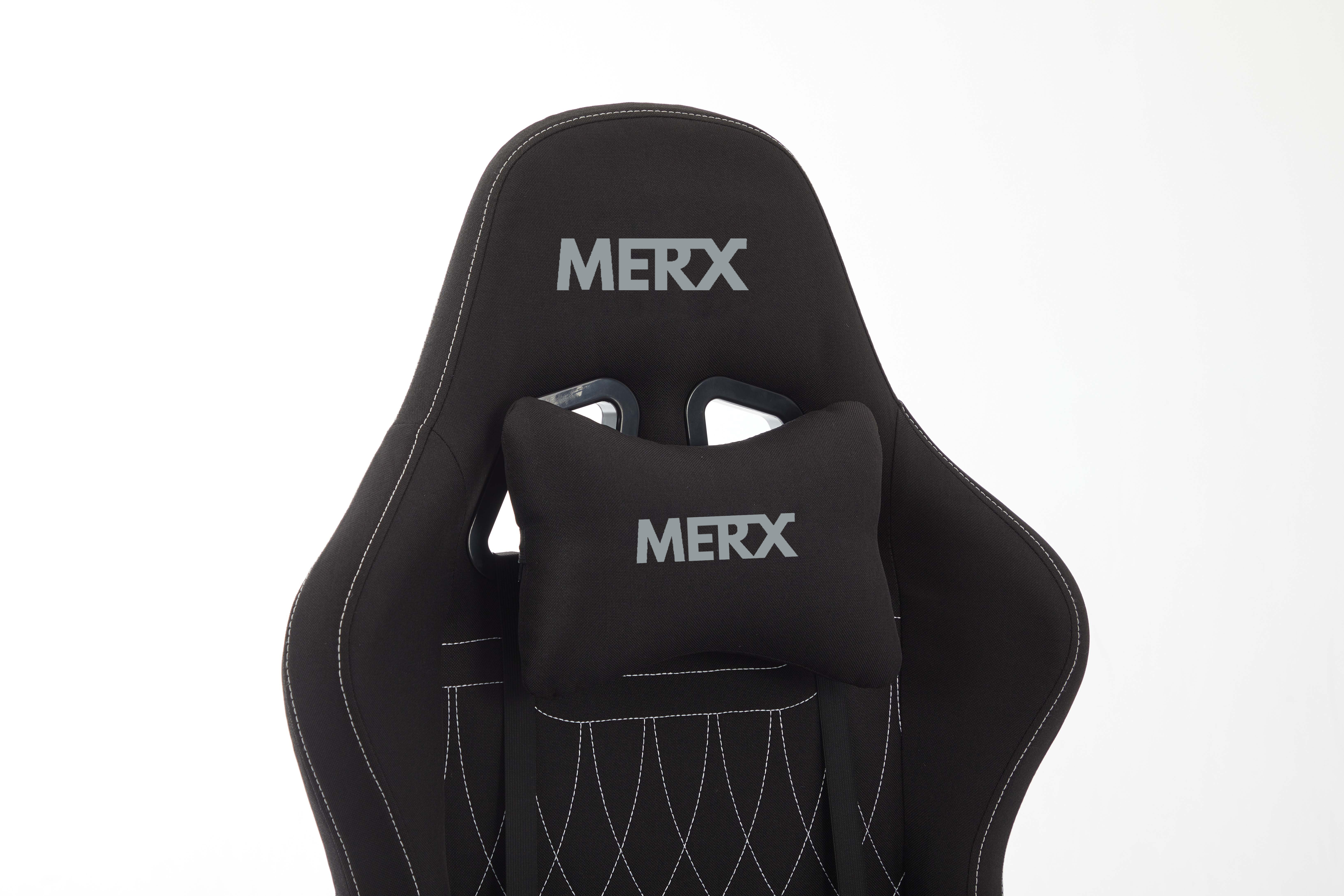 Silla Gamer Merx Kuroyami Kr-400 Negra Tela Con Apoyapies Premium