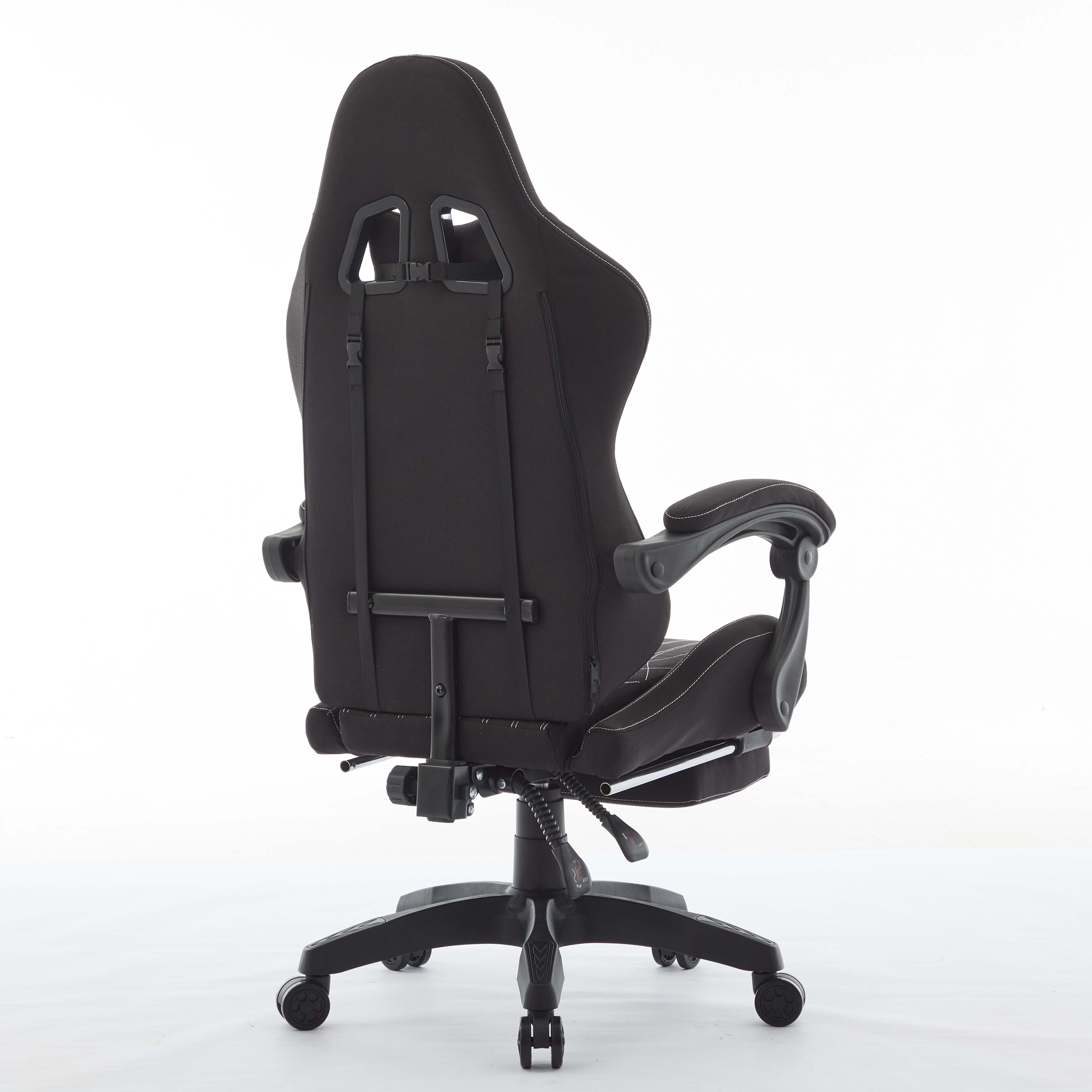 Silla Gamer Merx Kuroyami Kr-400 Negra Tela Con Apoyapies Premium