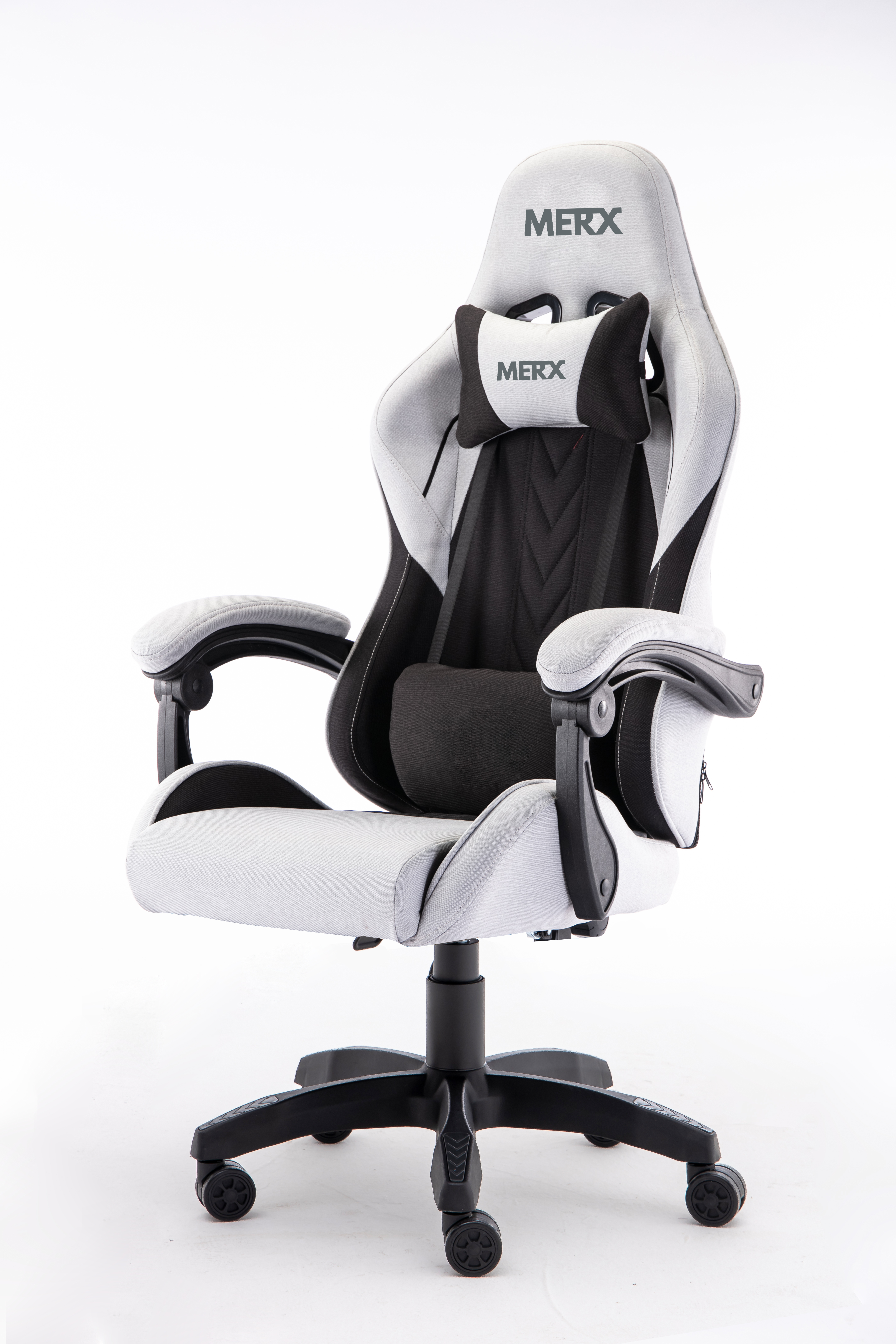 Silla Gamer Merx Futatsu Ft-300 Gris Y Negra Tela