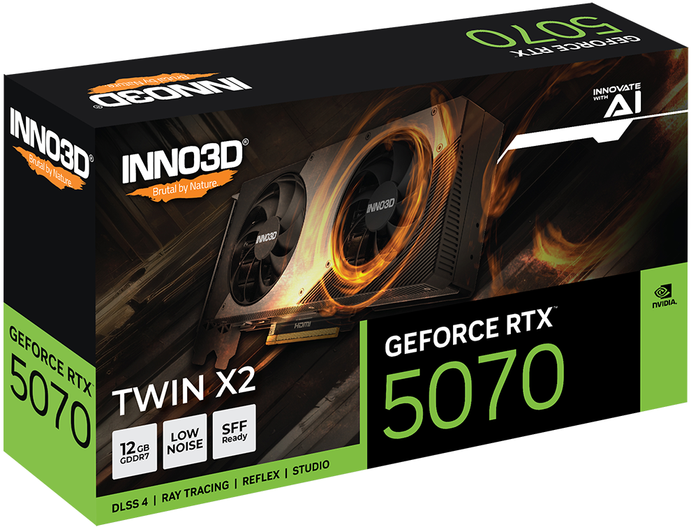 Placa De Video Inno3d Geforce Rtx 5070 Twin X2 12gb Dlss4 Gddr7