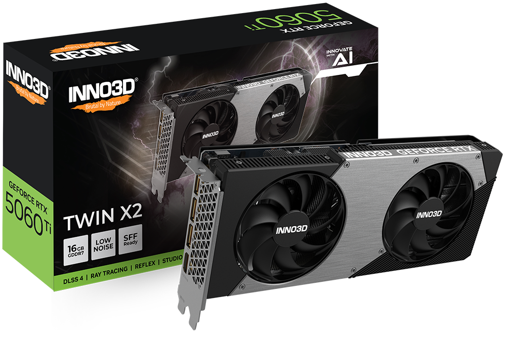 Placa De Video Inno3d Geforce Rtx 5060 Ti Twin X2 16gb Dlss4 Gddr7