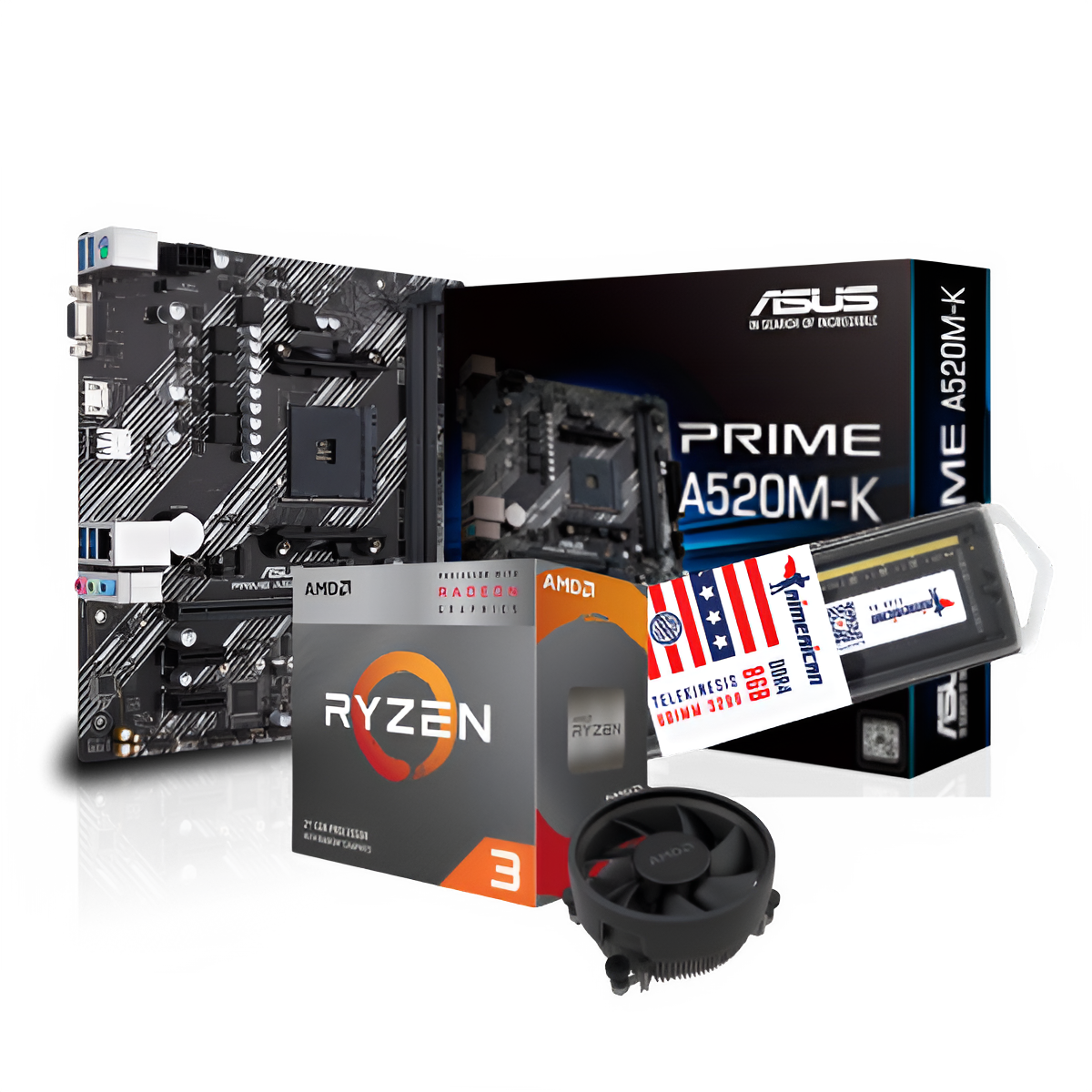 Combo Actualización AMD Ryzen 3 3200g + A520m-k +8gb Ram (1x8)