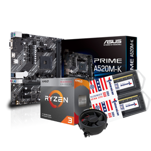 Combo Actualización AMD Ryzen 3 3200g + A520m-k +16gb Ram (2x8)