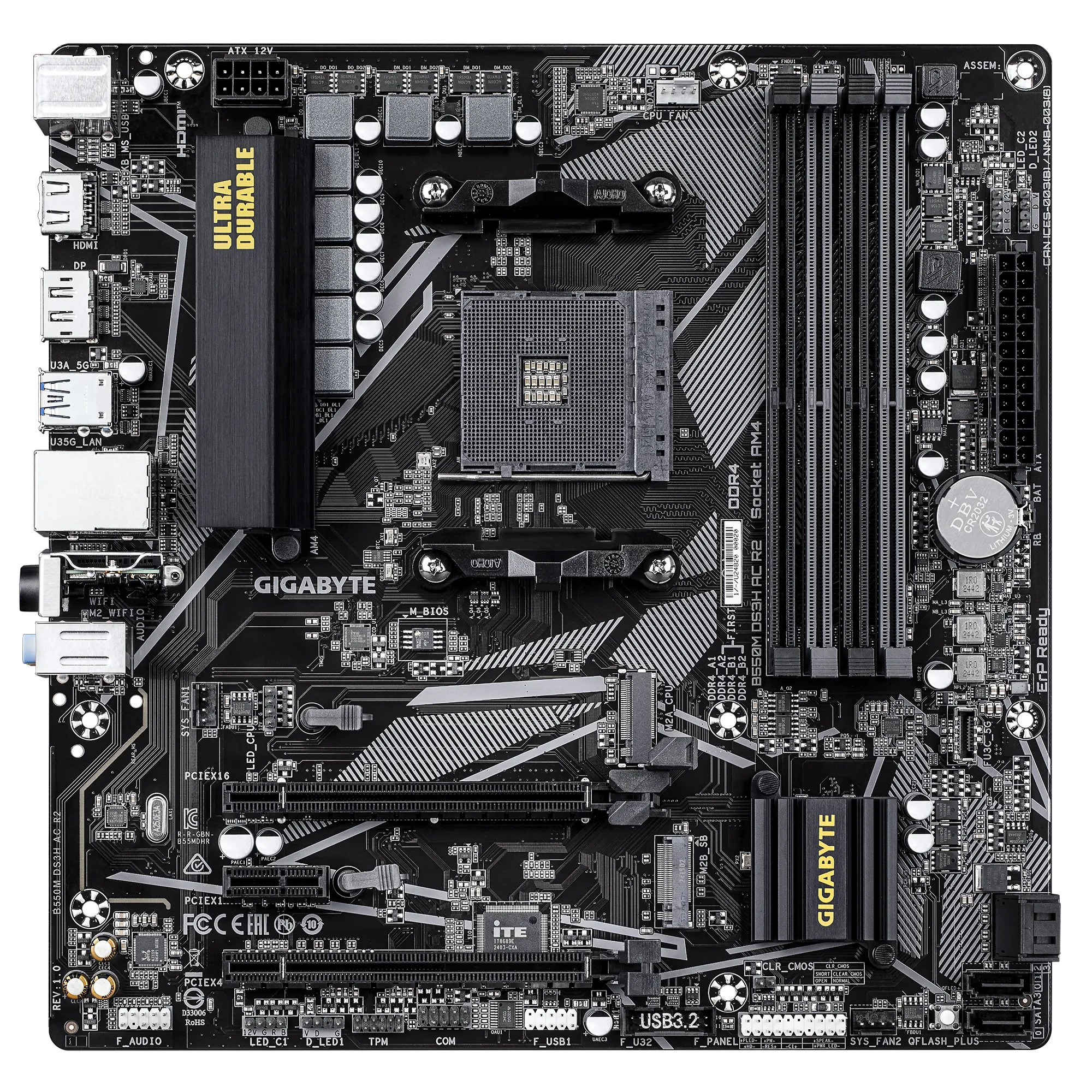 Motherboard Gigabyte B550m Ds3h Ac R2 Am4 Ddr4