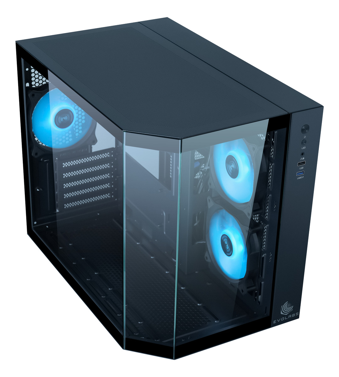 Gabinete Gamer Evolabs Primacy Black Evo-300mb C/fa