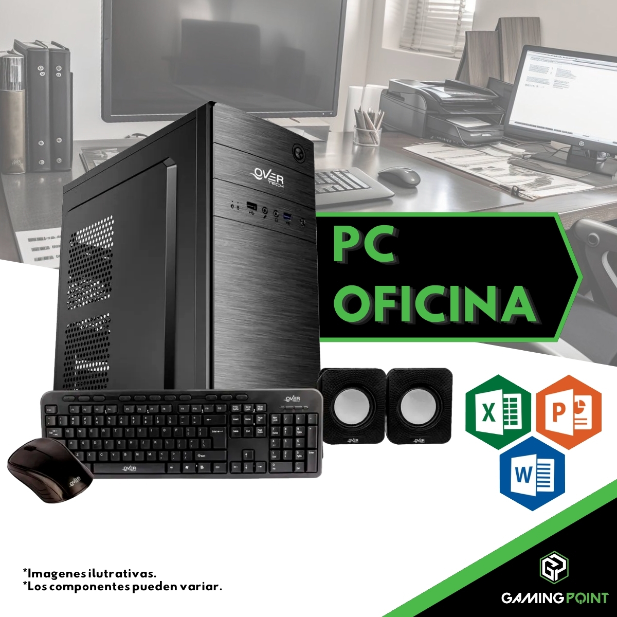 PC ARMADA OFICINA HOGAR i5 10400 16GB RAM SSD 240 500w + TECLADO MOUSE PARLANTES DE REGALO