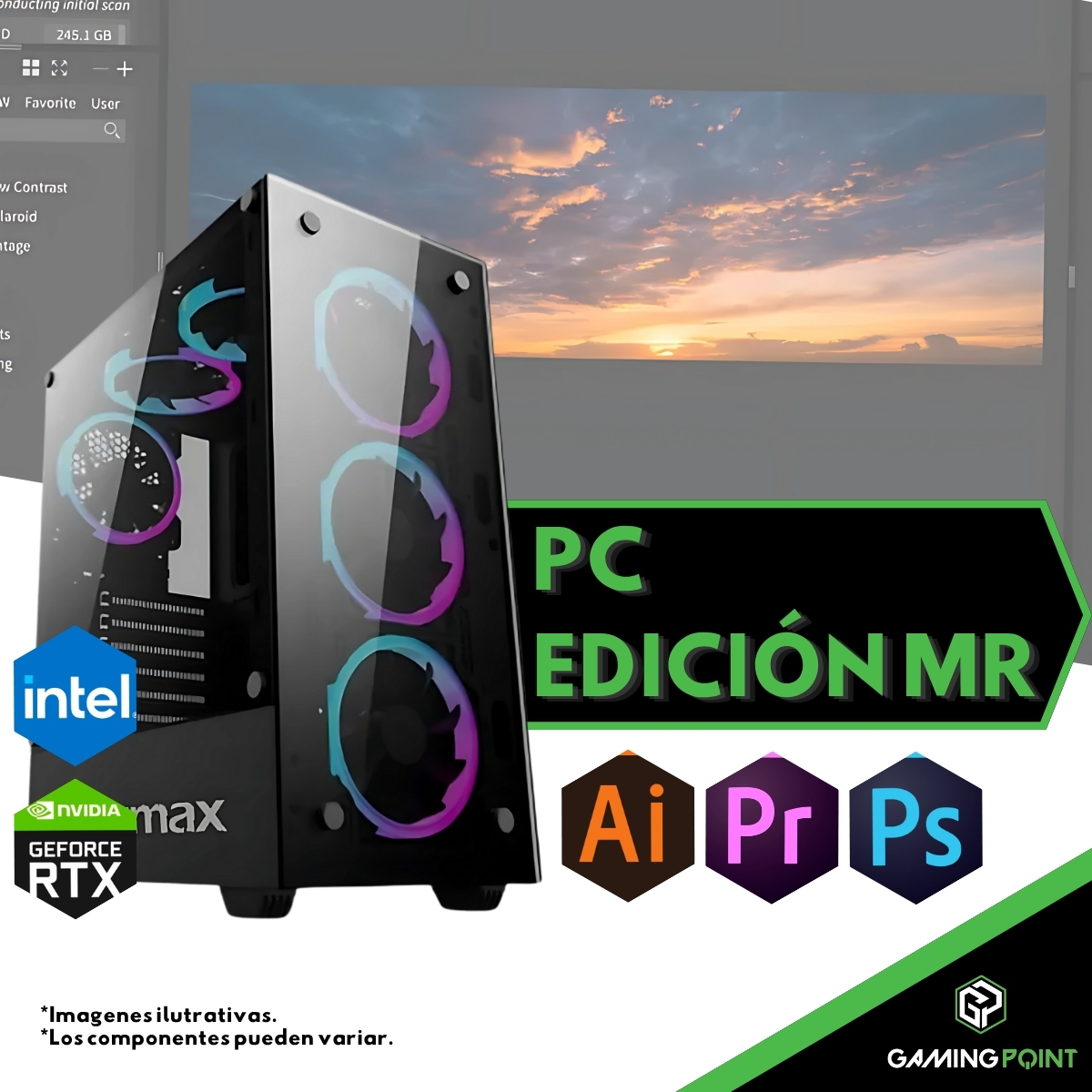 PC EDICION RENDER I5 14va 32gb RAM m.2 1tb rtx 3050 500w