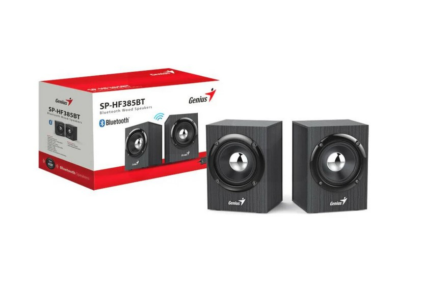 Parlantes Pc 2.0 Genius Usb Sp-hf385bt Madera Black Gray Bluetooth