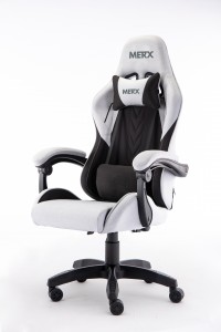 SILLA GAMER MERX FUTATSU FT-300 GRIS Y NEGRA TELA