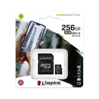 MICROSD KINGSTON 256GB CANVAS SELECT PLUS 100MB/S CLASE 10