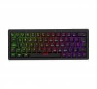 TECLADO MECANICO GAMER SOLARMAX TRI-MODO 60% SWITCH RED RGB NEGRO ANTI GHOSTING