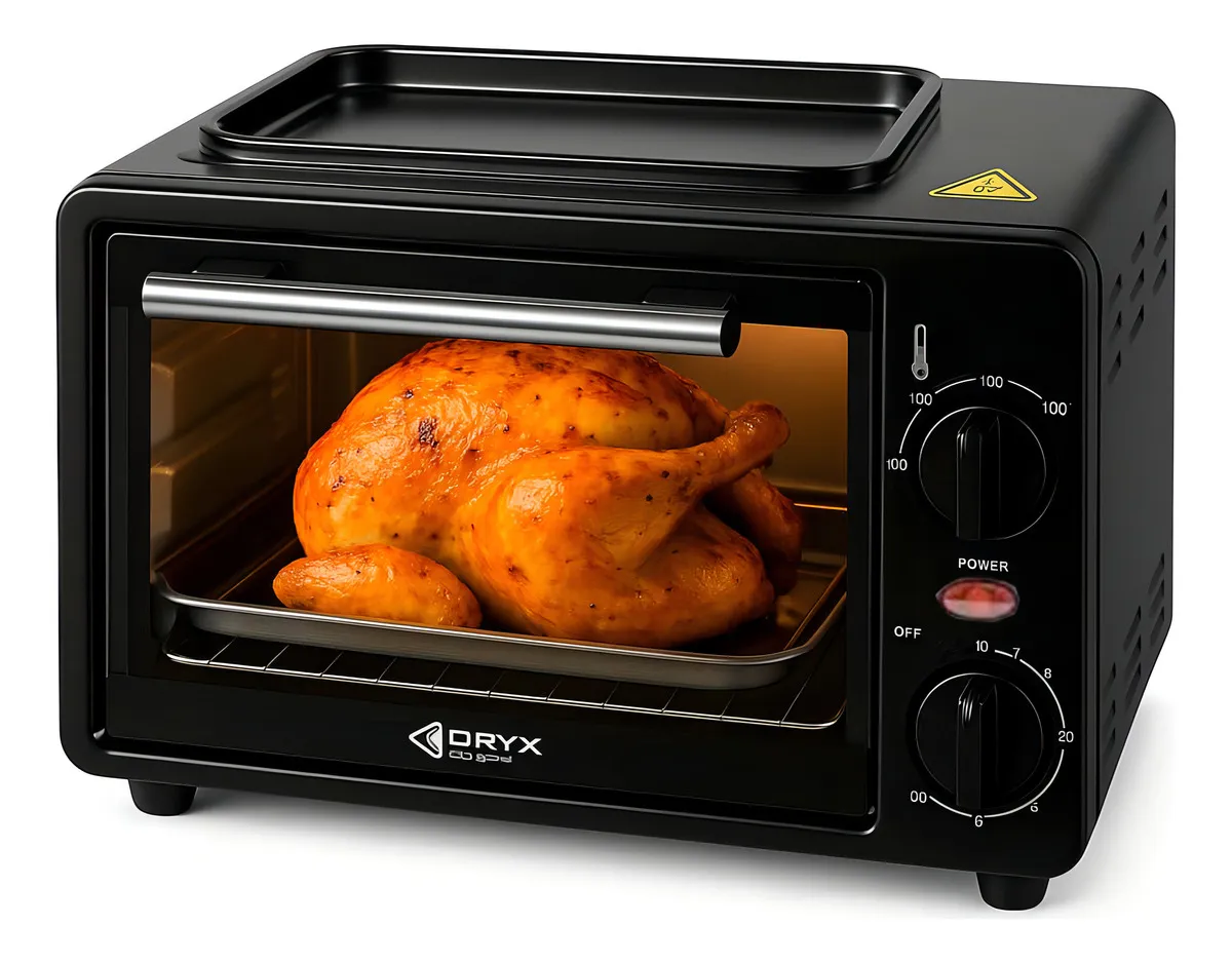 Horno Eléctrico De Mesa Oryx 10 Lts Control Temperatura 1000w Negro