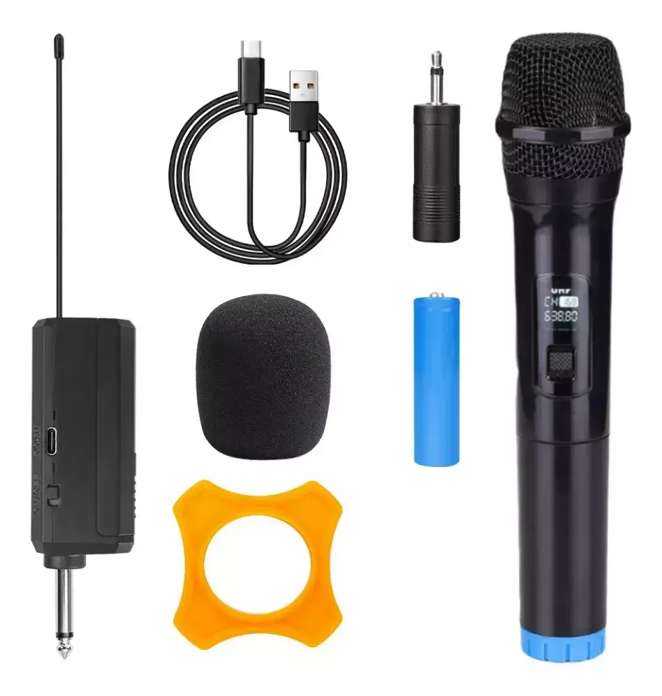 Microfono Inalambrico Profesional Uhf Receptor Recargable