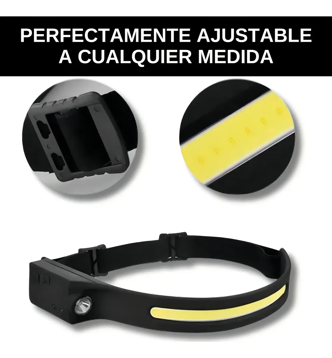 Linterna Minera Vincha Usb Recargable 2 Luces Con Sensor Led Camping