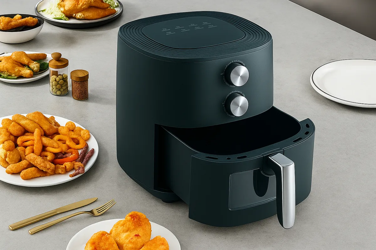 Freidora De Aire Con Visor 1700w 6lts Om Antiadherente