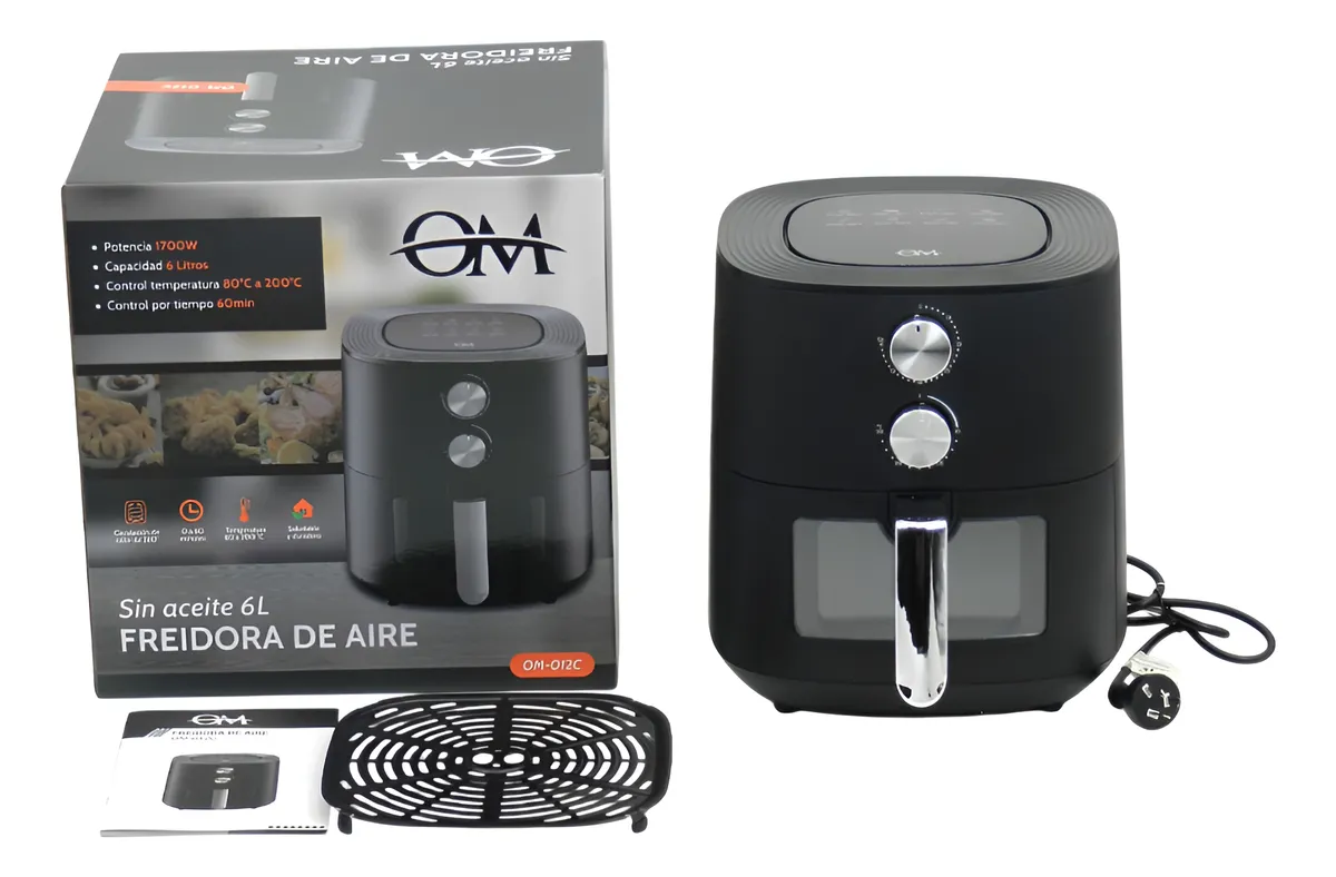 Freidora De Aire Con Visor 1700w 6lts Om Antiadherente