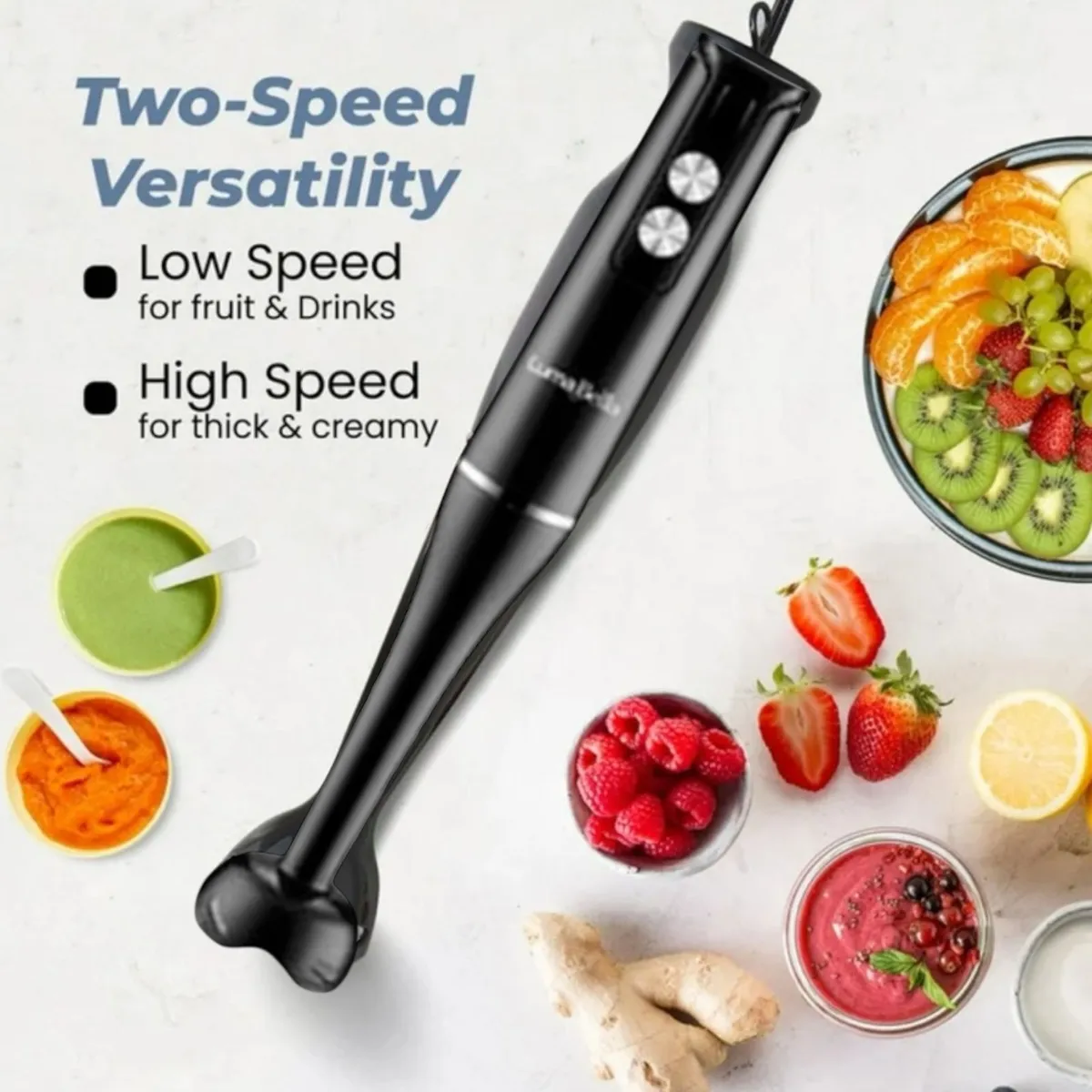 Licuadora Mixer Minipimer De Mano Cocina Mezcladora 500w Negro