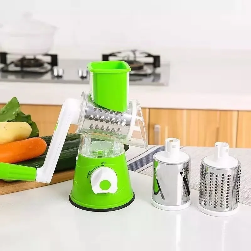 Rallador Manual Cortador Verduras Con 3 Chuchillas Premium Color UNICO