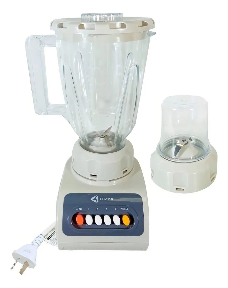 Licuadora Con Molinillo Oryx 1.5L Jarra de Vidrio 2 En 1