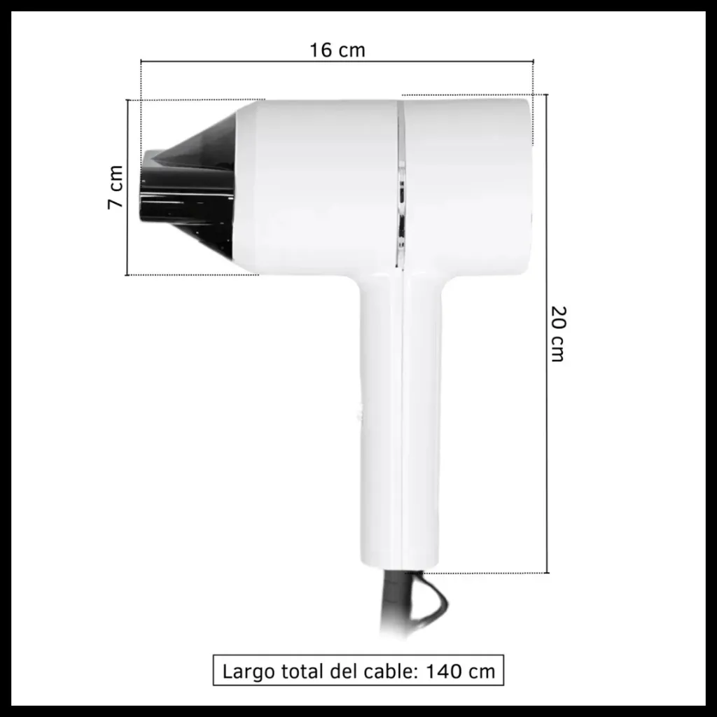 Secador De Pelo Cabello Plegable Portátil 1400w Frío Calor