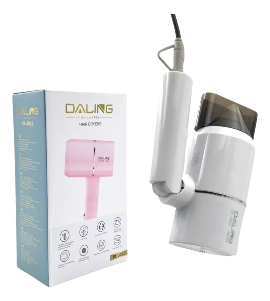 Secador De Pelo Cabello Plegable Portátil 1400w Frío Calor