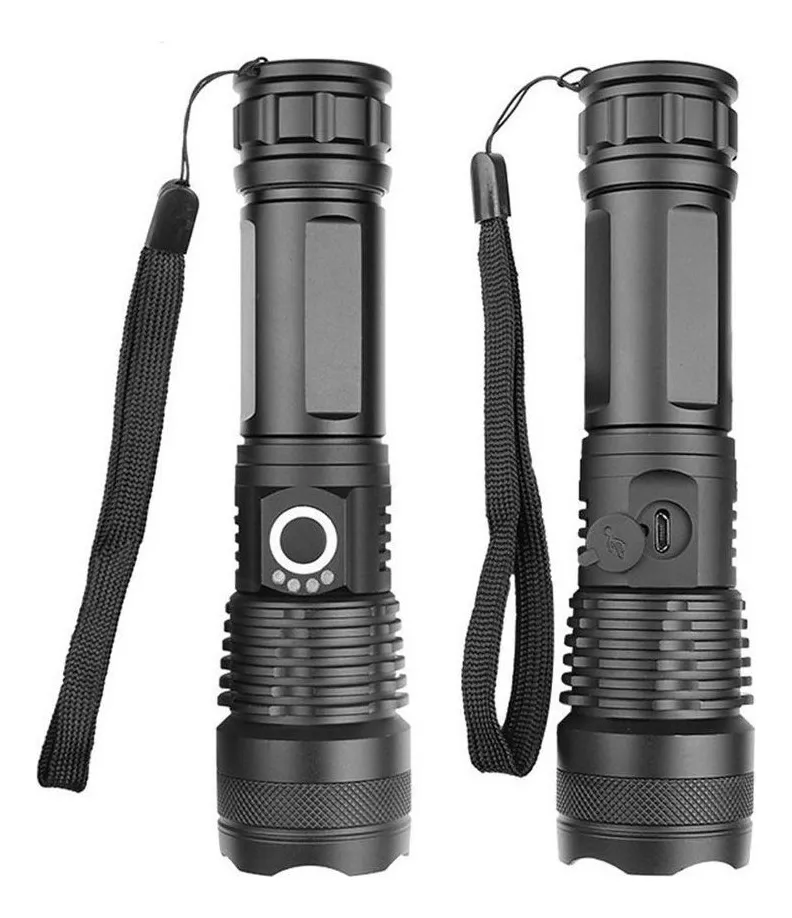 Linterna Tactica P50 Led Recargable Usb Pilas Zoom 1000 Lumens