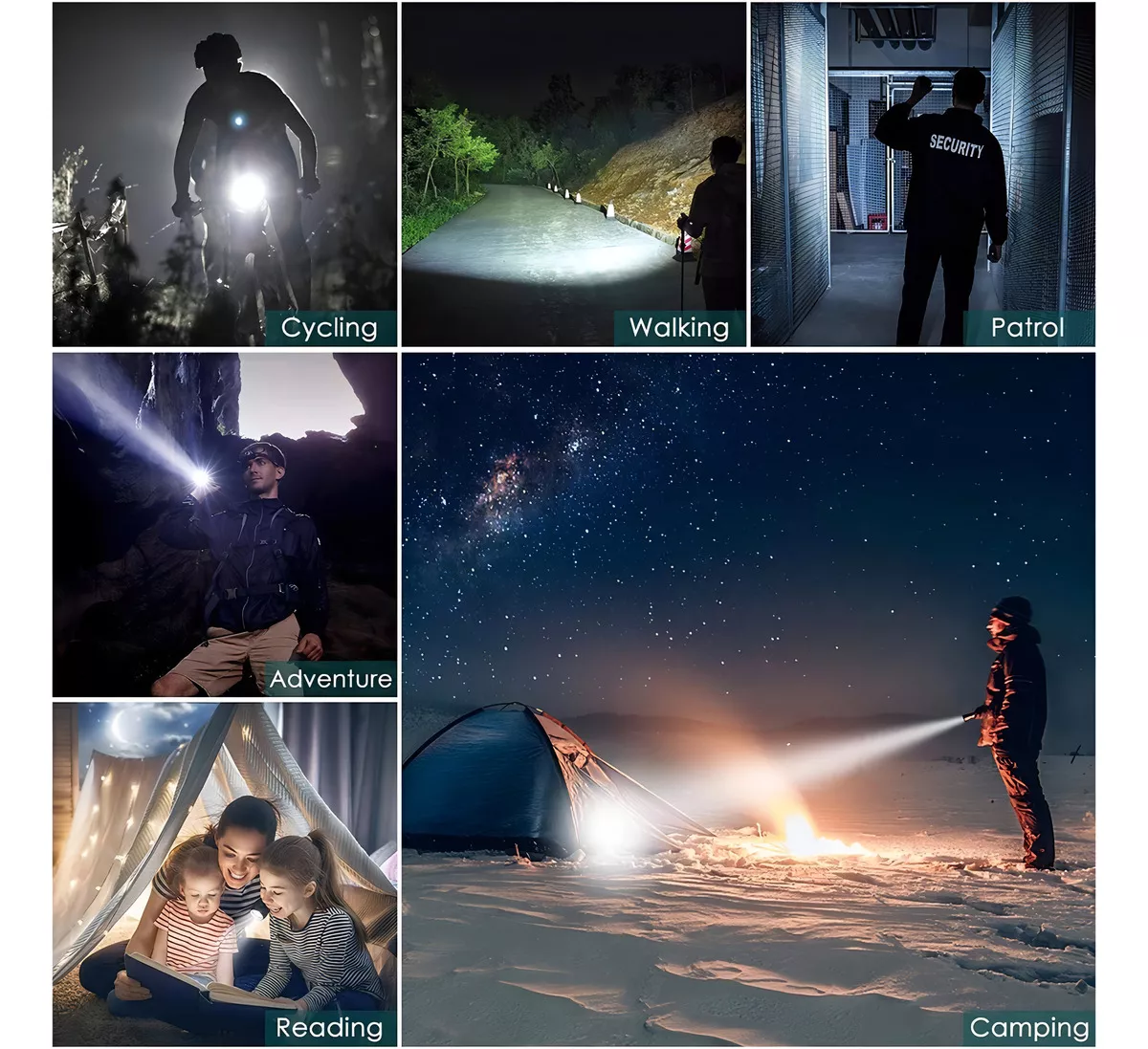 Linterna Tactica P50 Led Recargable Usb Pilas Zoom 1000 Lumens