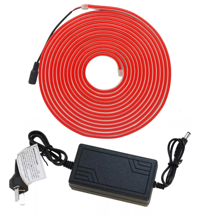 Kit Manguera Luz Neón 5 mts + Fuente Rojo